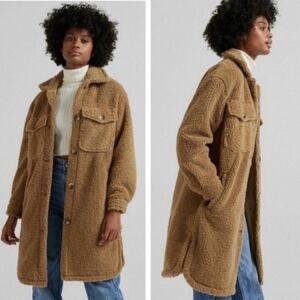 Tan Brown Sherpa Teddy Coat Jacket